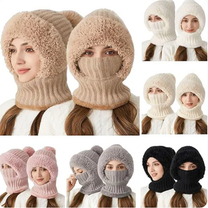 3-in-1 Knitted Hat, Scarf, and Face Mask