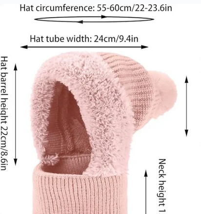 3-in-1 Knitted Hat, Scarf, and Face Mask