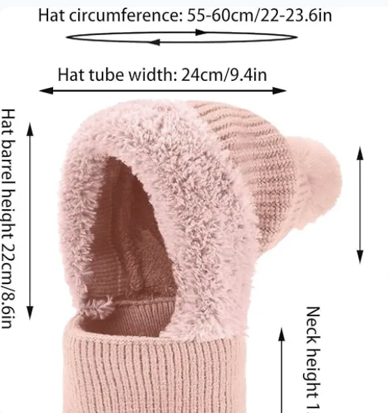 3-in-1 Knitted Hat, Scarf, and Face Mask